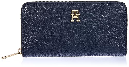 Tommy Hilfiger Damen TH Emblem Large ZA AW0AW15181 Geldbörsen, Blau (Space Blue) von Tommy Hilfiger