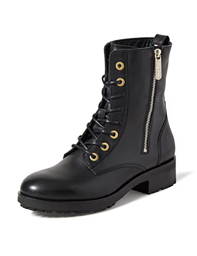 Tommy Hilfiger Damen TH Essentials Bikerboots, Schwarz, 36 EU von Tommy Hilfiger