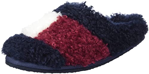 Tommy Hilfiger Damen TH Home Slipper Sherpa FUR FW0FW06577 Hausschuhe, Blau (RWB), 37 EU von Tommy Hilfiger