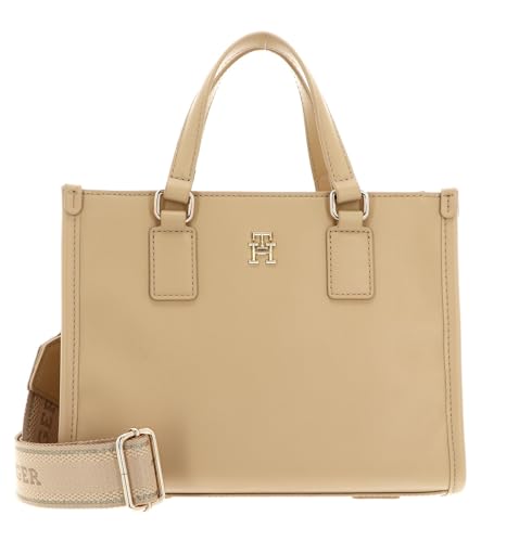 Tommy Hilfiger Damen Th Monotype Mini Tote Aw0Aw15977 Crossover, Beige (Harvest Wheat) von Tommy Hilfiger