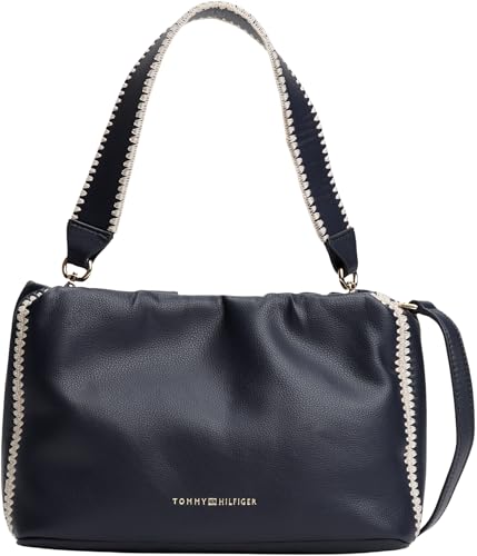 Tommy Hilfiger Damen Schultertasche Soft Summer Mini Bucket Beuteltasche, Blau (Space Blue), Einheitsgröße von Tommy Hilfiger