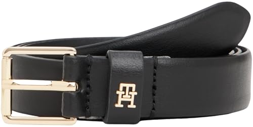 Tommy Hilfiger Damen Gürtel Square 2,5 cm Go Ledergürtel, Schwarz (Black), 80 cm von Tommy Hilfiger