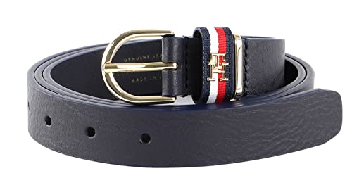 Tommy Hilfiger Damen Gürtel TH Timeless 2.5 Corp Ledergürtel, Blau (Space Blue), 135 von Tommy Hilfiger