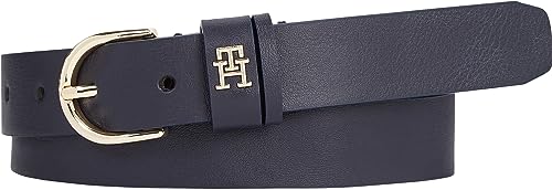 Tommy Hilfiger Damen Gürtel Timeless 2.5 cm Ledergürtel, Blau (Space Blue), 130 von Tommy Hilfiger