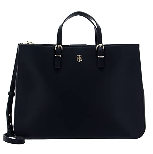 Tommy Hilfiger Damen Handtasche TH Timeless Work Bag aus Kunstleder, Blau (Space Blue), Onesize von Tommy Hilfiger