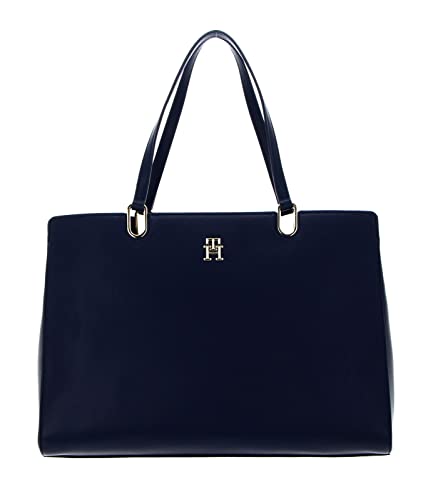 Tommy Hilfiger Damen Tasche TH Timeless Satchel mit Innentaschen, Blau (Space Blue), Einheitsgröße von Tommy Hilfiger