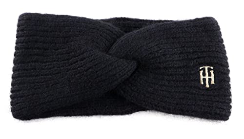 Tommy Hilfiger Damen TH Timeless Headband AW0AW13828 Gestrickte Mütze, Blau (Space Blue), OS von Tommy Hilfiger