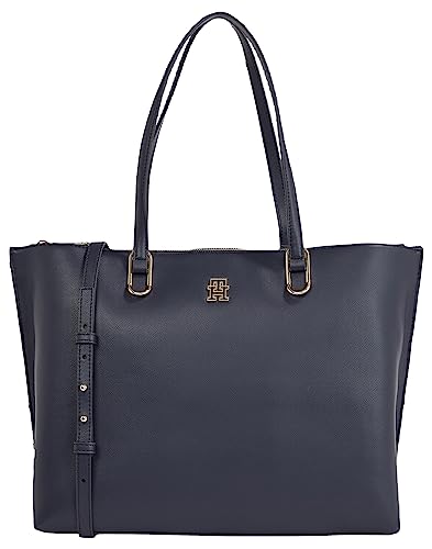 Tommy Hilfiger Damen TH Timeless Workbag AW0AW15242 Schultertaschen, Blau (Space Blue) von Tommy Hilfiger