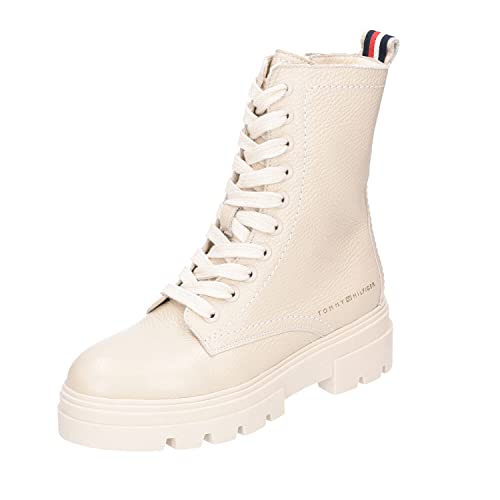 Tommy Hilfiger Damen Low Boot Stiefel Monochromatic Lace Up Stiefeletten, Beige (Classic Beige), 37 von Tommy Hilfiger