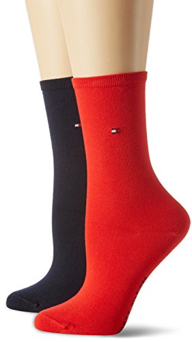 Tommy Hilfiger Damen Th Women Casual 2p Socken, Tommy Red, 39-42 von Tommy Hilfiger