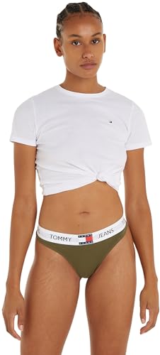 Tommy Jeans Damen String Tanga, Grün (Drab Olive Green), XL von Tommy Hilfiger