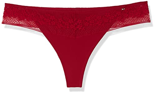 Tommy Hilfiger Damen Thong Curve UW0UW04016 Stringtangas, Rot (Royal Berry), XL von Tommy Hilfiger