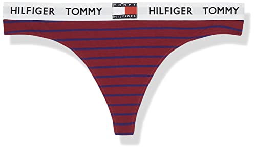 Tommy Hilfiger Damen Thong Print UW0UW02200 Stringtangas, Lila (Italian Wine Stripes), L von Tommy Hilfiger