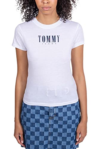 Tommy Jeans Damen Tjw Baby Essential Logo 2 Ss DW0DW14378 Kurzarm T-Shirts, Weiß, M von Tommy Hilfiger