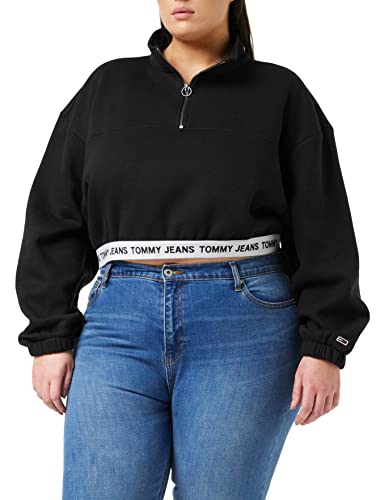 Tommy Jeans Damen Tjw CRV Super Crop Waistband DW0DW14571 Sweatshirts, Schwarz, XXL von Tommy Jeans