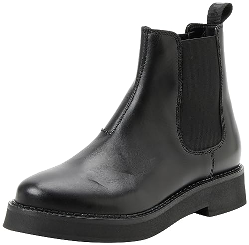 Tommy Jeans Damen Mid Boot Stiefel Chelsea Flat Stiefeletten, Schwarz (Black), 37 von Tommy Jeans