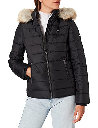 Tommy Jeans Damen Tjw Essential Hooded Jacket DW0DW09062 Gepolsterte Jacken, Schwarz, M von Tommy Hilfiger