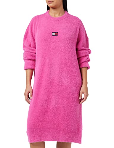 Tommy Jeans Damen Tjw Furry Sweater Dress DW0DW14414 Strickkleider, Rosa, L von Tommy Jeans