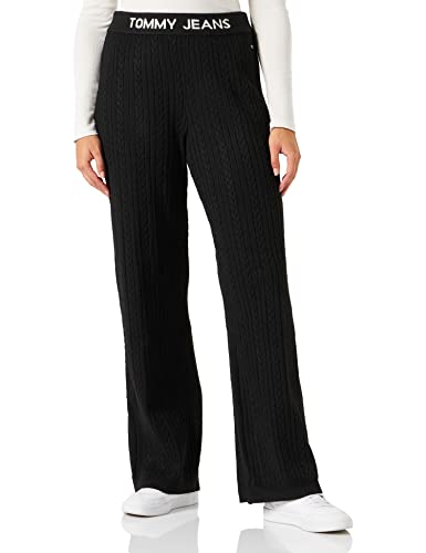 Tommy Jeans Damen Tjw Cable Knit Pants DW0DW14428 Strickhosen, Schwarz, L von Tommy Jeans