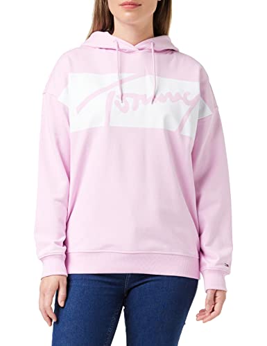 Tommy Jeans Damen Tjw Ovrszd Signature Colorblock DW0DW14357 Schwere Strickwaren, Rosa, M von Tommy Jeans