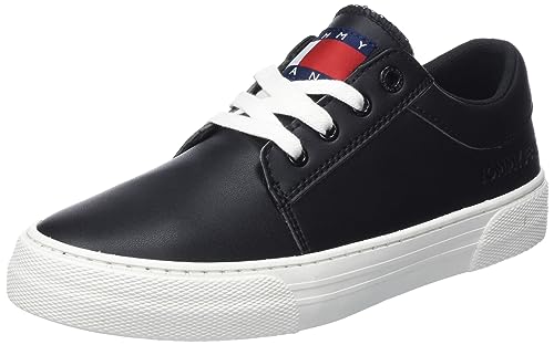 Tommy Jeans Damen Vulcanized Sneaker Lace Up Schuhe, Schwarz (Black), 37 von Tommy Jeans