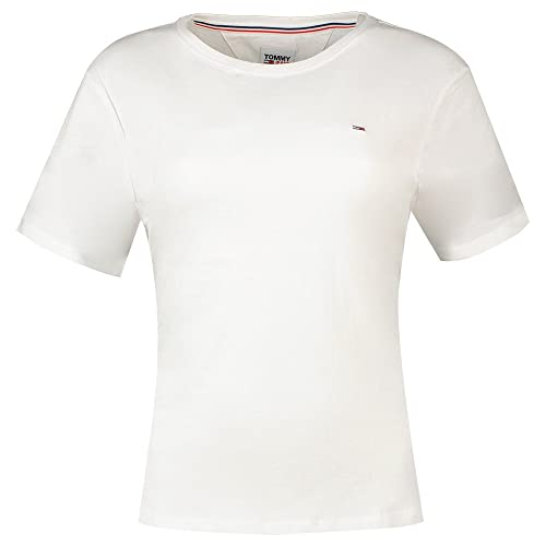 Tommy Jeans Damen T-Shirt Kurzarm TJW Soft Rundhalsausschnitt, Weiß (White), XXL von Tommy Jeans