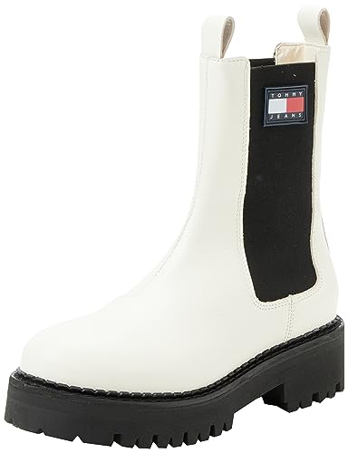 Tommy Jeans Damen TJW URBAN Chelsea EN0EN02298 Mittelhohe Stiefel, Weiß, 40 EU von Tommy Jeans