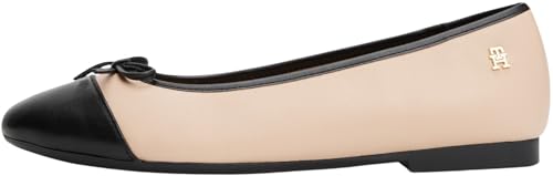 Tommy Hilfiger Damen Ballerinas Toe Cap aus Leder, Beige (Misty Blush), 41 von Tommy Hilfiger