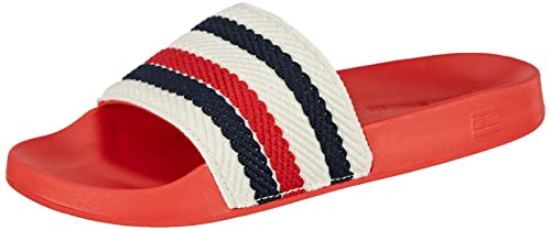 Tommy Hilfiger Damen Badeschuhe Tommy Essential Pool Slide Badelatschen, Rot (Fireworks), 36 EU von Tommy Hilfiger