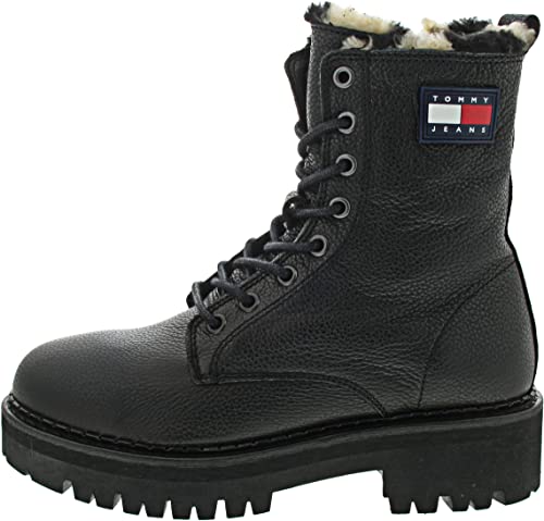 Tommy Hilfiger Damen Tommy Jeans Urban Warmlined Boot Niedriger Stiefel, Schwarz, 40 EU von Tommy Hilfiger