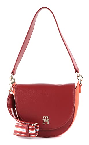 Tommy Hilfiger Damen Hobo Bag Tasche Tommy Life Saddle Bag CB Klein, Rot (Regatta Red/Earth Orange Mix), Einheitsgröße von Tommy Hilfiger