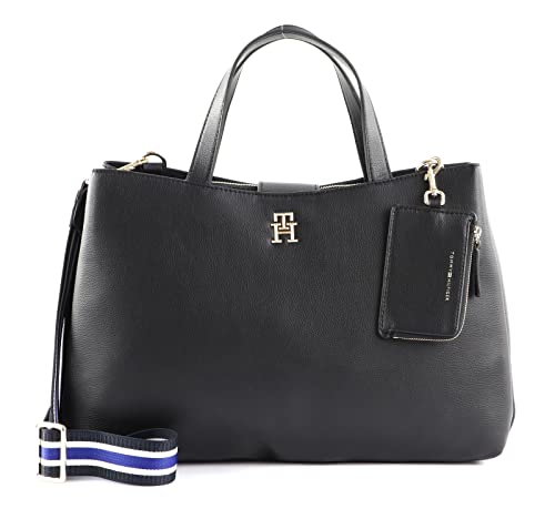 Tommy Hilfiger Damen Tommy Life Satchel AW0AW13409 Schultertaschen, Schwarz (Black) von Tommy Hilfiger