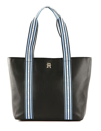 Tommy Hilfiger Damen Tote Bag Tasche Tommy Life Shopper mit Reißverschluss, Schwarz (Black), Einheitsgröße von Tommy Hilfiger