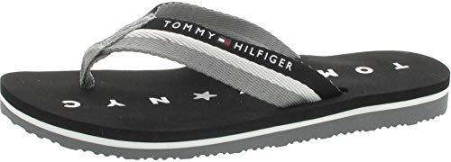 Tommy Hilfiger Damen Flip Flops Tommy Loves NY Beach Sandal Badeschuhe, Schwarz (Black), 37 EU von Tommy Hilfiger