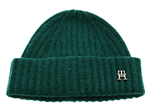 Tommy Hilfiger Damen Tommy MODERN Fluffy Beanie AW0AW14680 Gestrickte Mütze, Grün (Prep Green), OS von Tommy Hilfiger