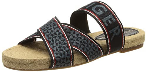 Tommy Hilfiger Damen Tommy Webbing Flat Espadrille Flache Sandale, Wüstenhimmel, 39 EU von Tommy Hilfiger