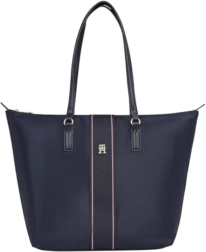 Tommy Hilfiger Damen Tote Bag Tasche Poppy mit Logo, Blau (Space Blue Corp), Einheitsgröße von Tommy Hilfiger