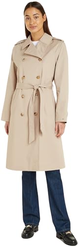 Tommy Hilfiger Damen Trenchcoat Cotton Classic Lang, Beige (Beige), 34 von Tommy Hilfiger