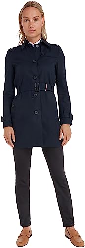 Tommy Hilfiger Damen Jacke Heritage Single Breasted Trench Übergangsjacke, Blau (Midnight), XXS von Tommy Hilfiger