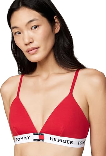 Tommy Hilfiger Damen Triangel BH Triangle mit Logobund, Rot (Primary Red), S von Tommy Hilfiger