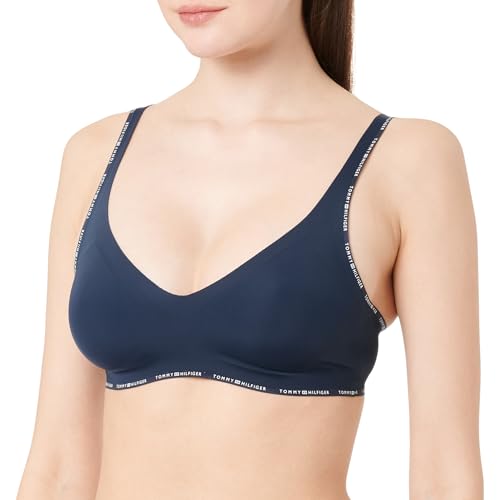 Tommy Hilfiger Damen Triangel BH ohne Bügel, Blau (Dark Night Navy), L von Tommy Hilfiger
