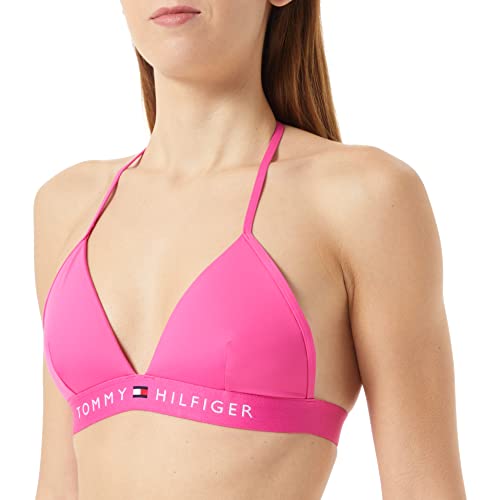 Tommy Hilfiger Damen Bikinitop Triangle Gepolstert, Rosa (Hot Magenta), L von Tommy Hilfiger