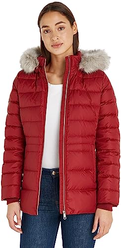 Tommy Hilfiger Damen Daunenjacke Down Jacket With Fur Winter, Rot (Rouge), XS von Tommy Hilfiger