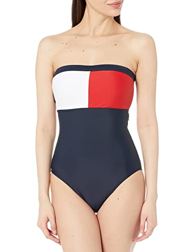 Tommy Hilfiger Damen Einteiliger Badeanzug, Kapitän des Himmels (Sky Captain), S von Tommy Hilfiger