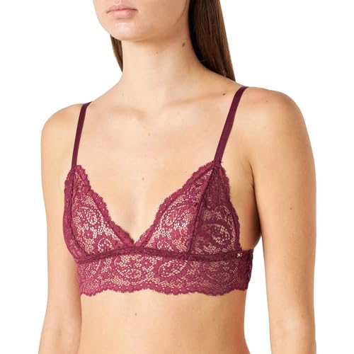 Tommy Hilfiger Damen Unlined Triangle Bralette UW0UW03807 Triangel-BHS, Blickdicht, Lila (Classic Burgundy), S von Tommy Hilfiger