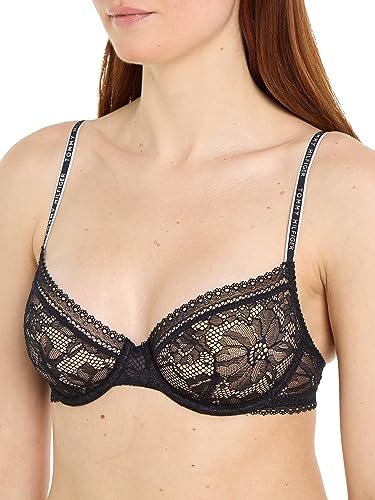 Tommy Hilfiger Damen Unlined Demi (EXT Sizes) UW0UW04754 Bügel-BHS, Schwarz (Black), 38D von Tommy Hilfiger