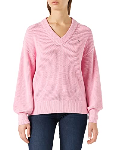 Tommy Hilfiger Damen Pullover Strickpullover, Rosa (Classic Pink), XS von Tommy Hilfiger