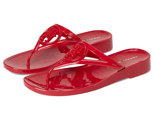 Tommy Hilfiger Damen Vedna Flat Sandal, Rot/Ausflug, einfarbig (Getaway Solids), 37.5 EU von Tommy Hilfiger