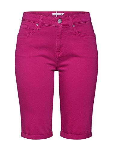 Tommy Hilfiger Damen Venice Slim RW Bermuda CLR Shorts, Violett (Fuchsia Red 597), W26(Herstellergröße:NI26) von Tommy Hilfiger