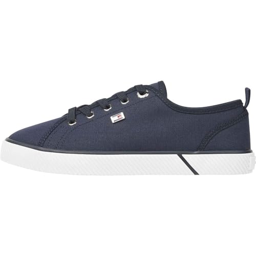 Tommy Hilfiger Damen Vulc Canvas Sneaker Fw0Fw08063 Low Top, Blue (Space Blue), 36 EU von Tommy Hilfiger